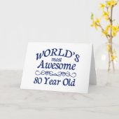 World's Most Awesome 80 Year Old Card (Yellow Flower)