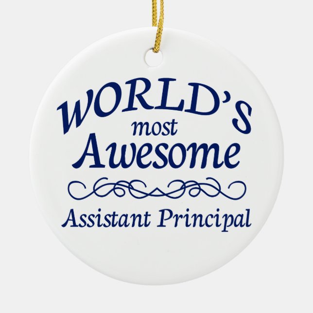 World's Most Awesome Assistant Principal Ceramic Tree Decoration (Front)