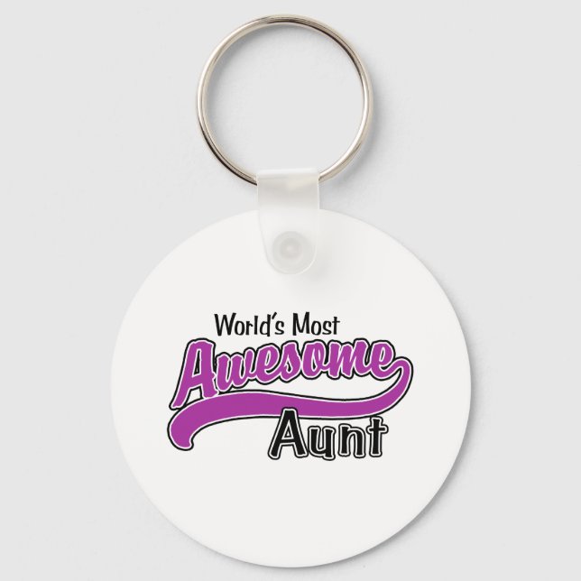 World's Most Awesome Aunt Key Ring (Front)