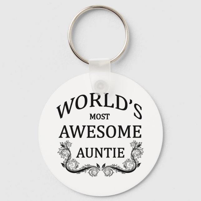 World's Most Awesome Auntie Key Ring (Front)