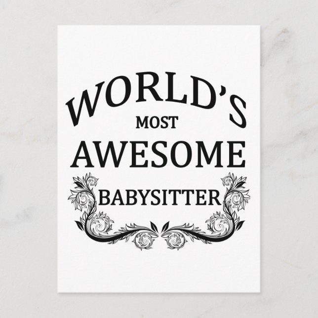 World's Most Awesome Babysitter Postcard (Front)