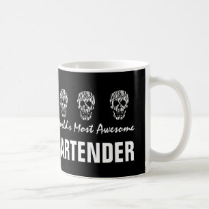 World's Most Awesome BARTENDER Zebra Skulls V12 Coffee Mug