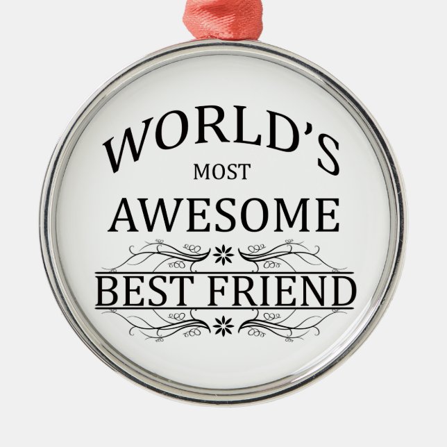 World's Most Awesome Best Friend Metal Tree Decoration (Front)