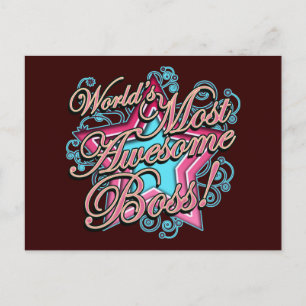 Worlds Most Awesome Boss Postcard