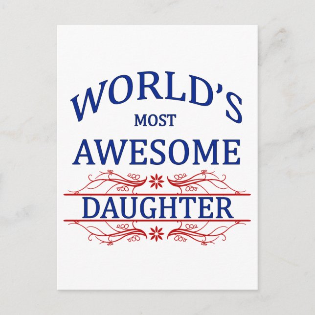 World's Most Awesome Daughter Postcard (Front)