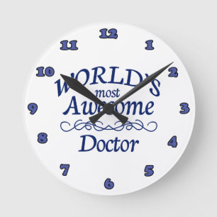 World's Most Awesome Doctor Round Clock