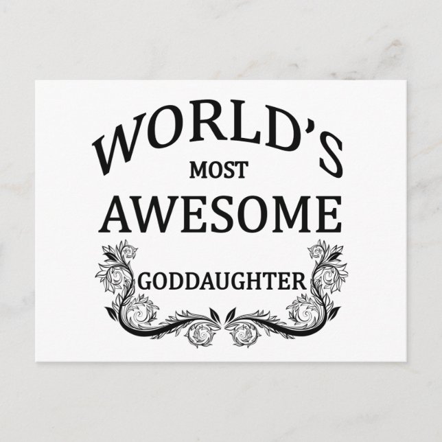 World's Most Awesome Goddaughter Postcard (Front)