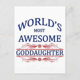 World's Most Awesome Goddaughter Postcard