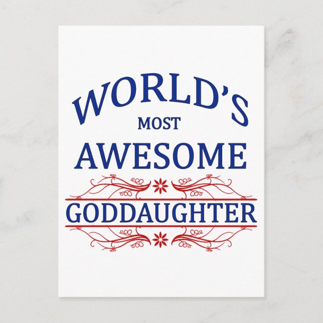 World's Most Awesome Goddaughter Postcard (Front)