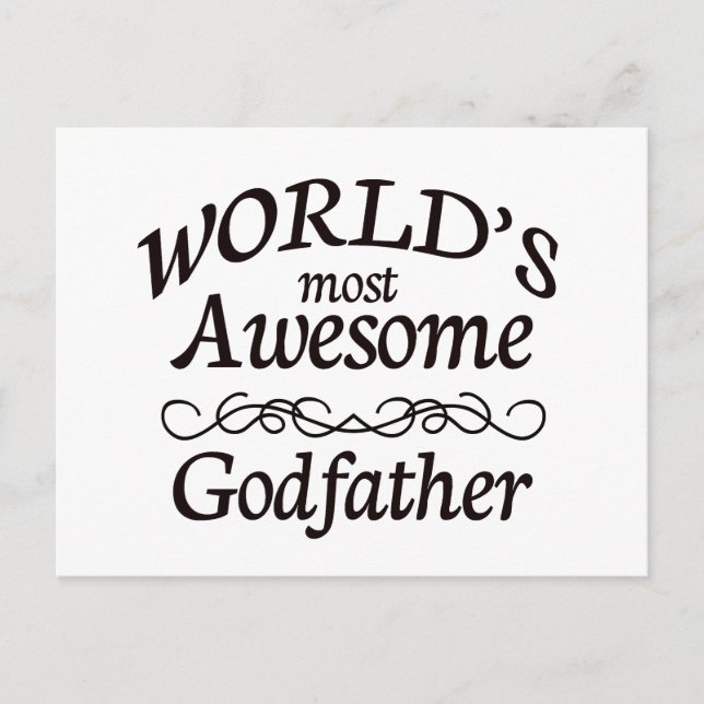 World's Most Awesome Godfather Postcard (Front)