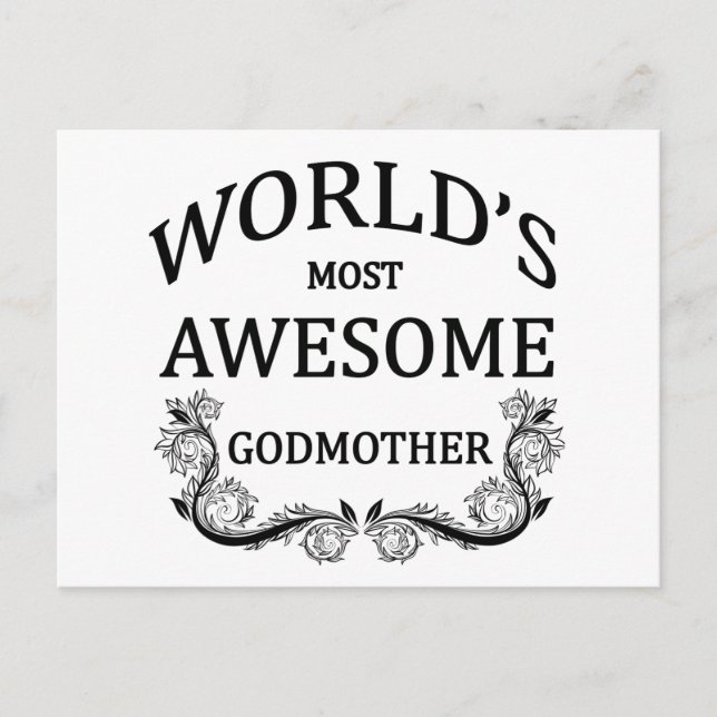 World's Most Awesome Godmother Postcard (Front)