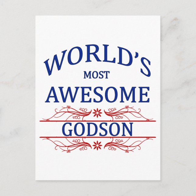 World's Most Awesome Godson Postcard (Front)