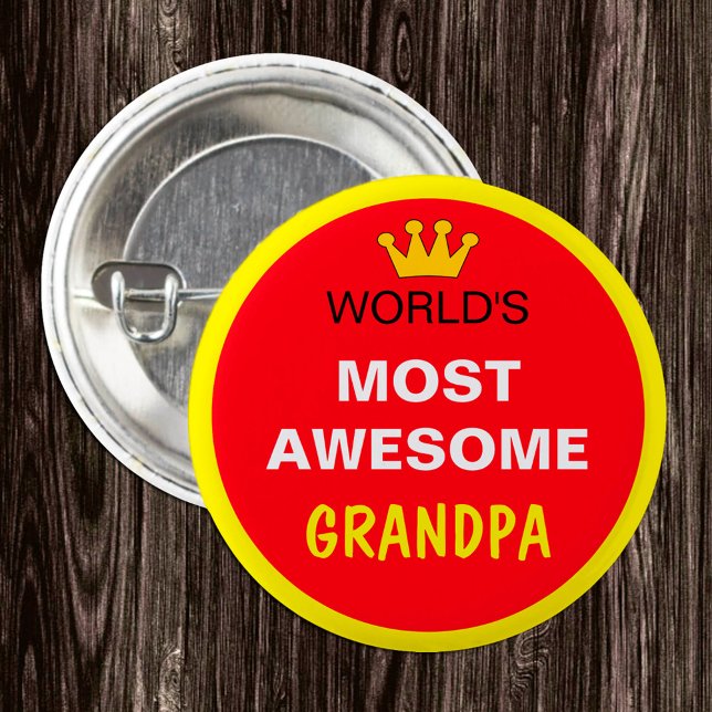 Worlds Most Awesome - GRANDPA (best one) 3 Cm Round Badge (Creator Uploaded)