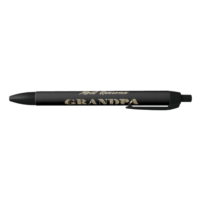 World's Most Awesome Grandpa Black Gold Typography Ink Pen (Bottom)