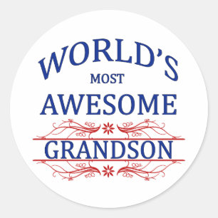 World's Most Awesome Grandson Classic Round Sticker
