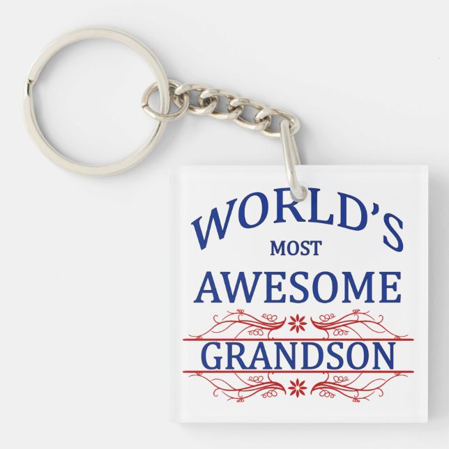 World's Most Awesome Grandson Key Ring (Front)