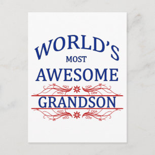 World's Most Awesome Grandson Postcard
