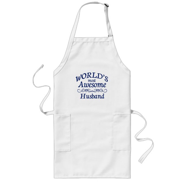World's Most Awesome Husband Long Apron (Front)
