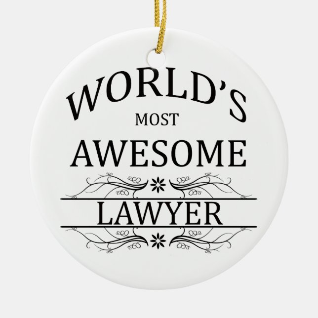 World's Most Awesome Lawyer Ceramic Tree Decoration (Front)