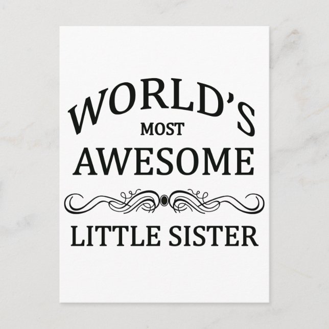 World's Most Awesome Little Sister Postcard (Front)