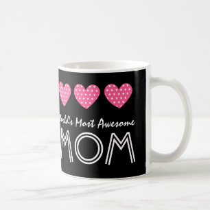 World's Most Awesome MOM Hearts V03 Coffee Mug