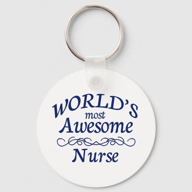 World's Most Awesome Nurse Key Ring (Front)