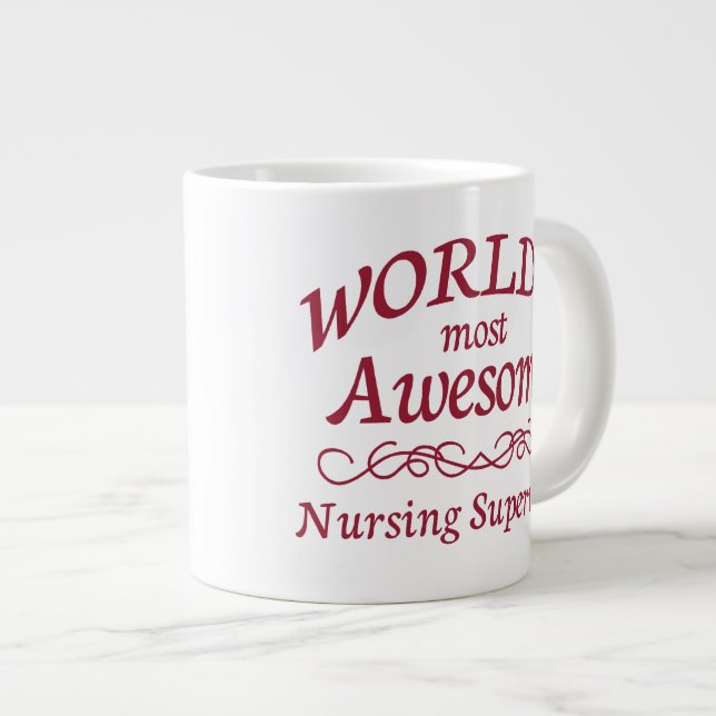 World's Most Awesome Nursing Supervisor Large Coffee Mug (Front Right)