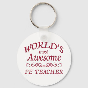 World's Most Awesome PE Teacher Key Ring