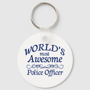 World's Most Awesome Police Officer Key Ring
