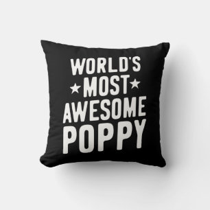 World's Most Awesome Poppy Father Grandpa Cushion