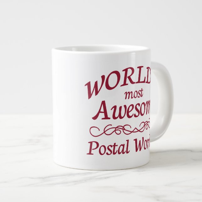 World's Most Awesome Postal Worker Large Coffee Mug (Front Right)
