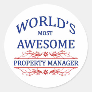 World's Most Awesome Property Manager Classic Round Sticker