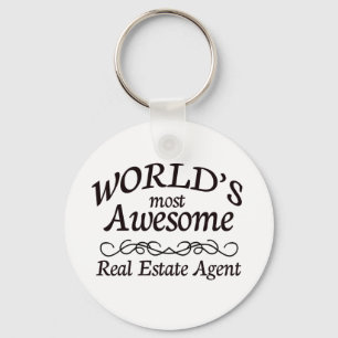 World's Most Awesome Real Estate Agent Key Ring