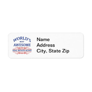 World's Most Awesome Real Estate Agent Return Address Label