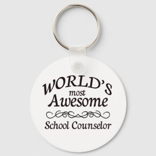World's Most Awesome School Counsellor Key Ring