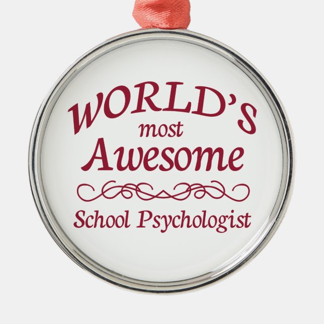 World's Most Awesome School Psychologist Metal Tree Decoration (Front)