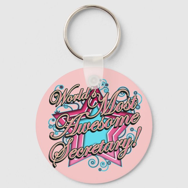 Worlds Most Awesome Secretary Key Ring (Front)