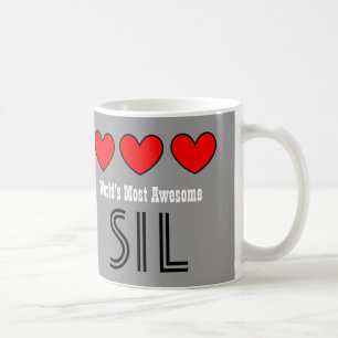 World's Most Awesome SISTER IN LAW Hearts V05Q Coffee Mug