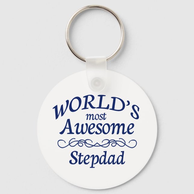 World's Most Awesome Stepdad Key Ring (Front)
