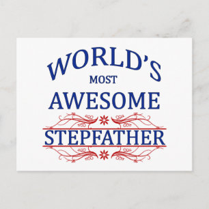 World's Most Awesome Stepfather Postcard