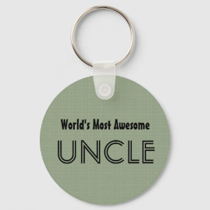 World's Most Awesome UNCLE Clay Squares Pattern Key Ring