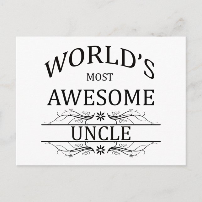 World's Most Awesome Uncle Postcard (Front)
