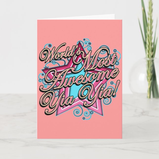 Worlds Most Awesome Yia Yia Holiday Card (Front)