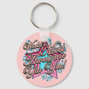 Worlds Most Awesome Yia Yia Key Ring
