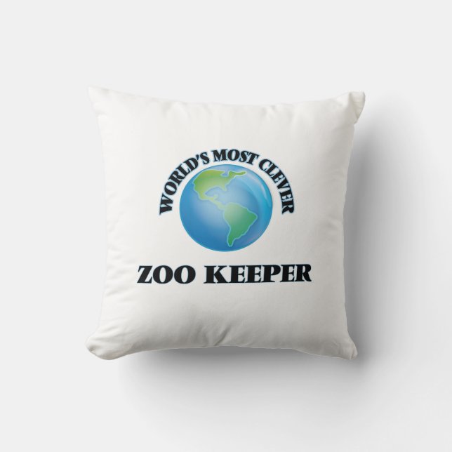World's Most Clever Zoo Keeper Cushion (Front)