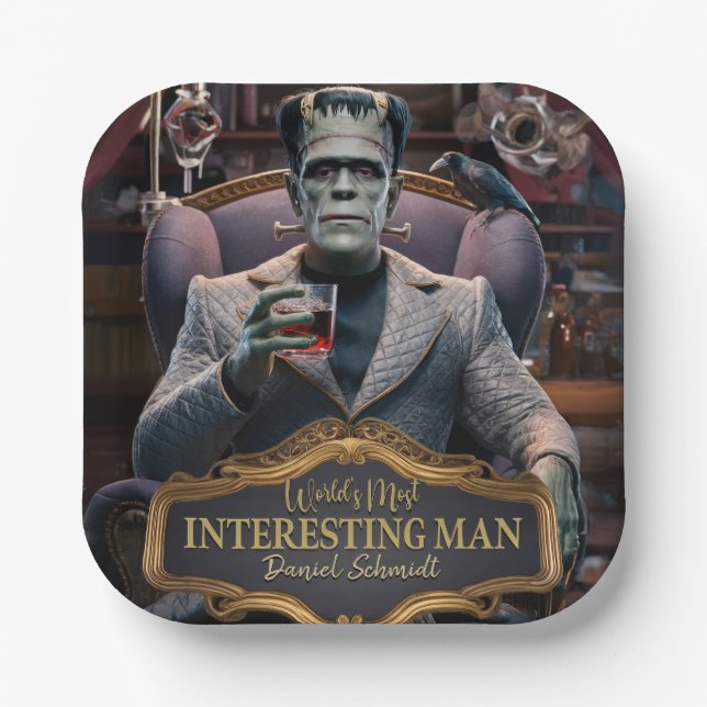World's Most interesting Man, Personalised Paper Plate (Front)