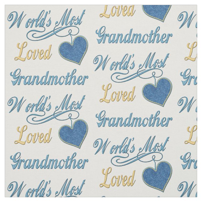 World's Most Loved Grandmother Fabric (Swatch)