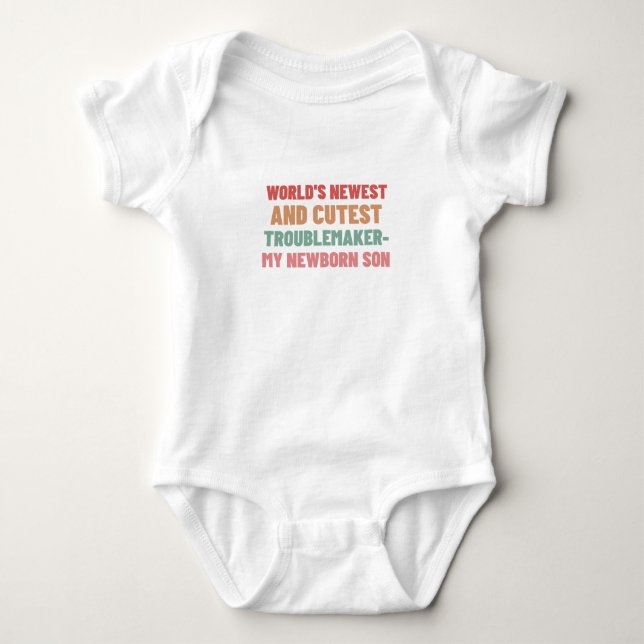 World's newest and cutest troublemaker – my newbor baby bodysuit (Front)