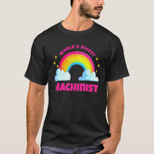 World's Nicest Machinis Rainbow Retro Funny Machin T-Shirt