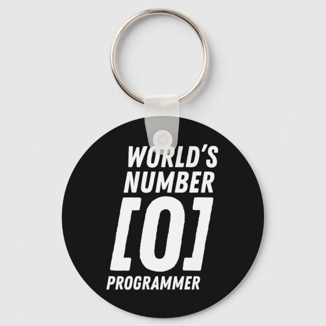 World's Number 0 Programmer Programmer Coding Key Ring (Front)